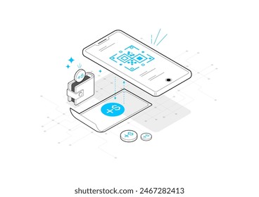 Digital Wallet Innovative Finance Technology for Modern Transactions. Mobile Payment Solution for Secure Financial. Vector, Illustration