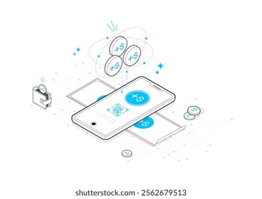 Digital Wallet Innovative Finance Technology for Modern Transactions. Mobile Payment Solution for Secure Financial. Vector, Illustration