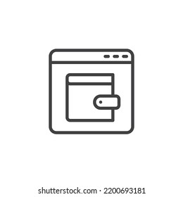 Digital wallet line icon. linear style sign for mobile concept and web design. E-wallet outline vector icon. Symbol, logo illustration. Vector graphics