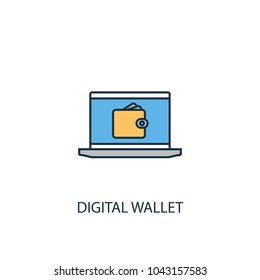 Digital wallet Line icon. Simple element illustration. Digital wallet symbol design from Cryptocurrency collection. Can be used in web and mobile.