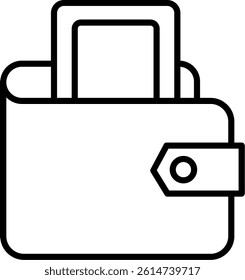 Digital Wallet Line Vector Icon Design