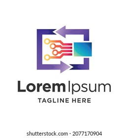 digital wallet logo with gradient color concept