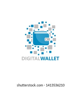 Digital Wallet Logo Template Design Vector, Emblem, Design Concept, Creative Symbol, Icon