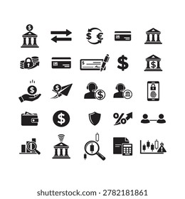 Digital Wallet and Mobile Payment Gateway Icons. Premium Fintech Vector Glyphs for Online Transactions, Secure Banking Apps, and Finance SaaS Dashboards.
An expertly crafted collection of digital wallet and payment processing vector icons. Designed with premium commercial quality for mobile applications, online checkout systems, neo-banking layouts, and cloud-based financial dashboards.
