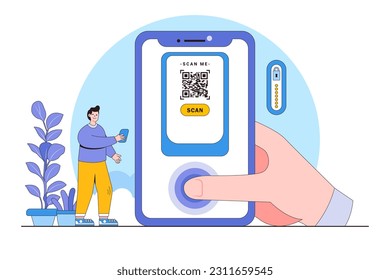 Digital Wallet and Mobile Payments Concept with a Person Tapping a Smartphone for Payment and Scanning a Qr Code.