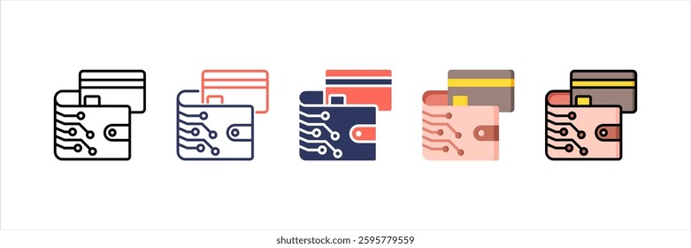 Digital Wallet Multi Style Icon Set