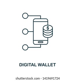 Digital Wallet outline icon. Thin line style icons from personal finance icon collection. Web design, apps, software and printing usage simple digital wallet icon.