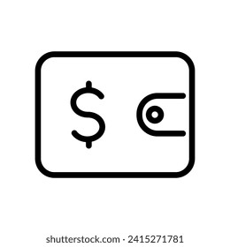 digital wallet outline vector icon isolated on white background. digital wallet line icon for web, mobile and ui design.