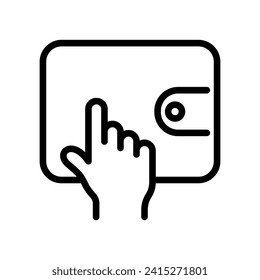 icono de vector de contorno de cartera digital aislado en fondo blanco. icono de línea de cartera digital para diseño web, móvil y ui.