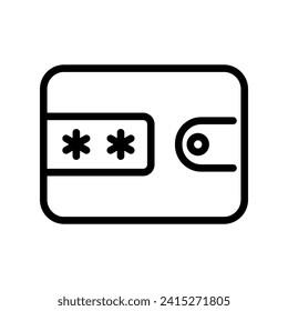 digital wallet outline vector icon isolated on white background. digital wallet line icon for web, mobile and ui design.