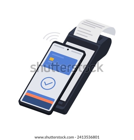Digital wallet payment accepted on POS terminal, digital payments concept