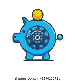 Digital Wallet Piggy Bank illustration Vector and Modern Icon svg