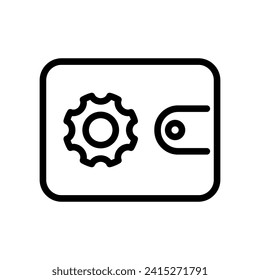 digital wallet settings outline vector icon isolated on white background. digital wallet settings line icon for web, mobile and ui design.