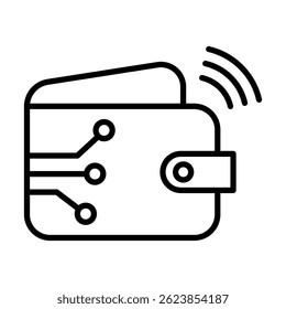 digitales Portemonnaie Symbol, Vektorsymbol, flaches Symbol