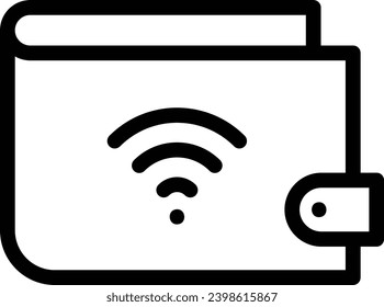 Digital wallet single vector line icon