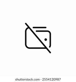 digital wallet turned off icon sign vector