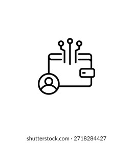 Icono de esquema de Tecnología de Cuenta de usuario de billetera digital