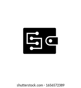 Digital wallet vector icon in black solid flat design icon isolated on white background