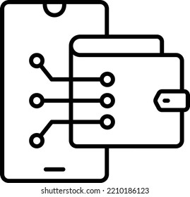Icono vector de cartera digital. Se puede usar para imprimir, móviles y aplicaciones web.