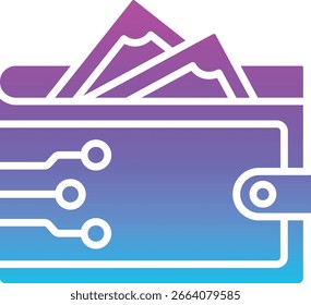 ícone de vetor da Carteira Digital. Pode ser usado para impressão, aplicativos móveis e da Web.