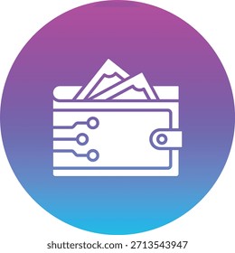 Icono de Vector de billetera digital. Se puede utilizar para aplicaciones de impresión, móviles y de Web.