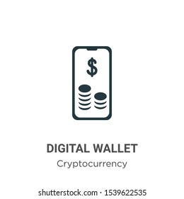 Digital wallet vector icon on white background. Flat vector digital wallet icon symbol sign from modern cryptocurrency collection for mobile concept and web apps design.