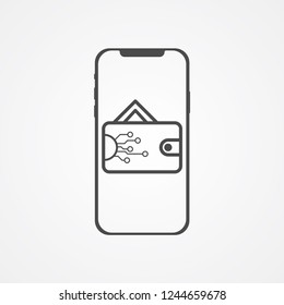 Digital wallet vector icon sign symbol