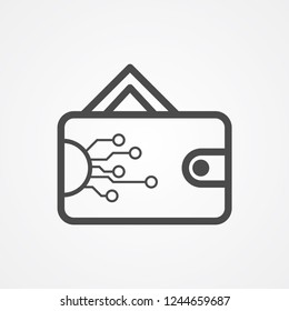 Digital wallet vector icon sign symbol