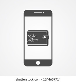 Digital wallet vector icon sign symbol