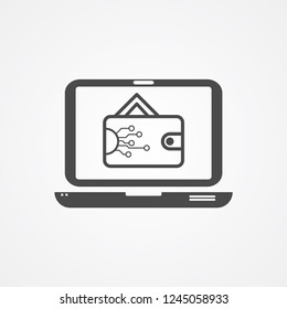 Digital wallet vector icon sign symbol