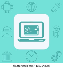 Digital wallet vector icon sign symbol