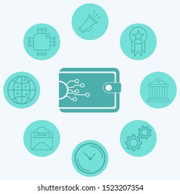 Digital wallet vector icon sign symbol