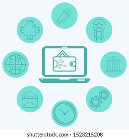 Digital wallet vector icon sign symbol