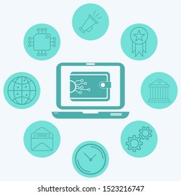 Digital wallet vector icon sign symbol