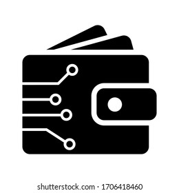 icono del vector de cartera digital. signo de ilustración de efectivo web. símbolo criptográfico.