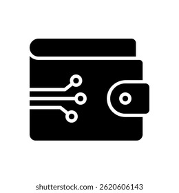 Digital Wallet Vector für Online-Zahlung und Finanzen App. Symbol für mobile Brieftasche für Transaktion, Geld und E-Commerce. Glyphensymbol