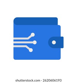 Digital Wallet Vector for Online Payment and Finance App. Mobile wallet icon for transaction, money, and e-commerce. Flat Icon