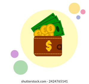 Digital wallet vector and revenue illustration 