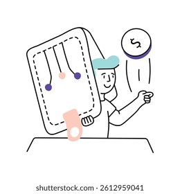 Digital wallet vector Style illustration
