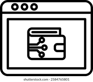  Digital wallets icon line high quality