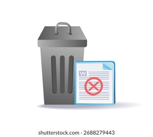 Archivos de residuos digitales que representan el concepto de datos basura