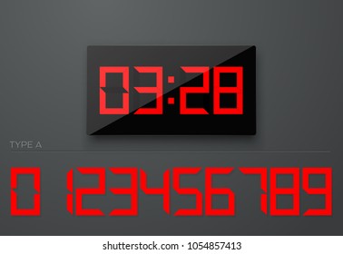 digital watch clock electronic Isolated electronic and set of numbers 