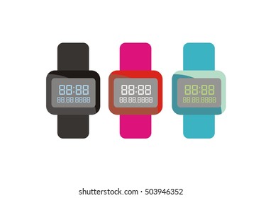 digital watch with different color