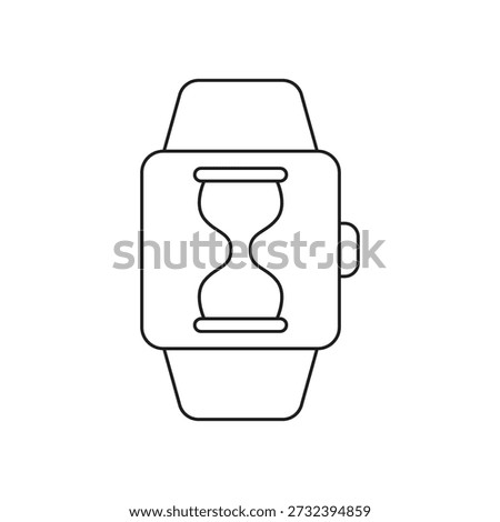 Digital watch displaying sand clock wait symbol