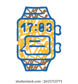 digital watch doodle icon sketch vector. digital watch sign. isolated symbol illustration