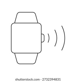Digital watch emitting wireless radio waves symbol