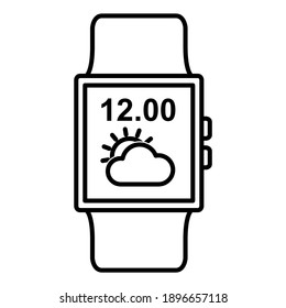 Digital watch hand icon in modern outline style design. Vector illustration isolated on white background.