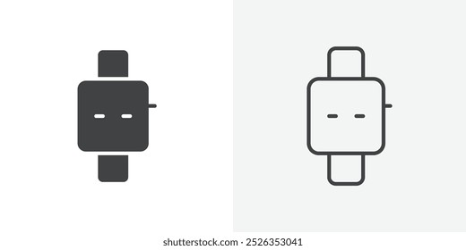 Digital watch icon flat and simple set design