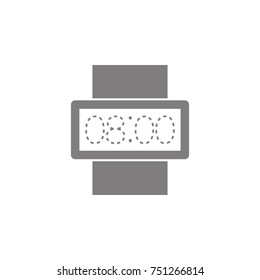 digital watch icon. Simple web black icon, can be used as web element icon on white background