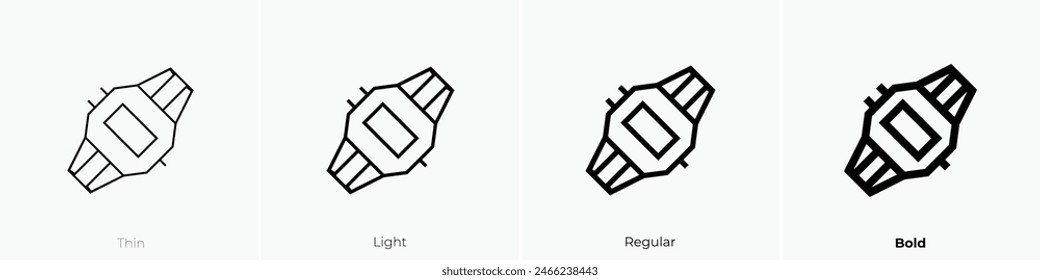 digital watch icon. Thin, Light Regular And Bold style design isolated on white background